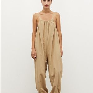 NWT Grade and Gather @ The King Kouture 100% Cotton Jumpsuit Caramel Brown Small